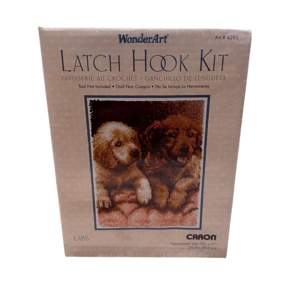 WonderArt‎ Puppy Love Latch Hook Kit 12" x 12" SEALED Dog Craft Set Vintage New